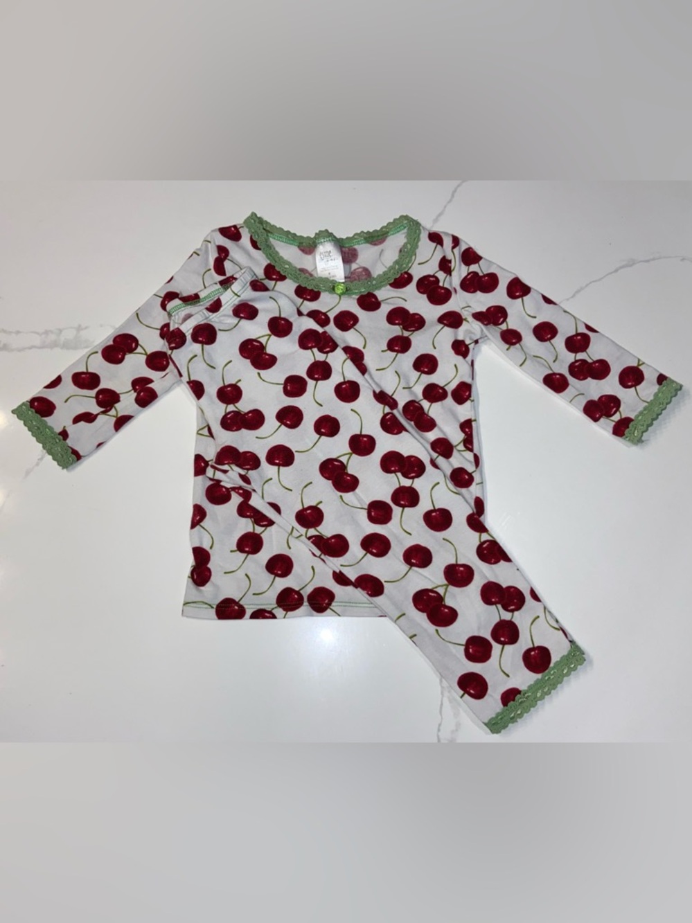 🍒Cherry 3/4 Slv Top & Crop Pants Set